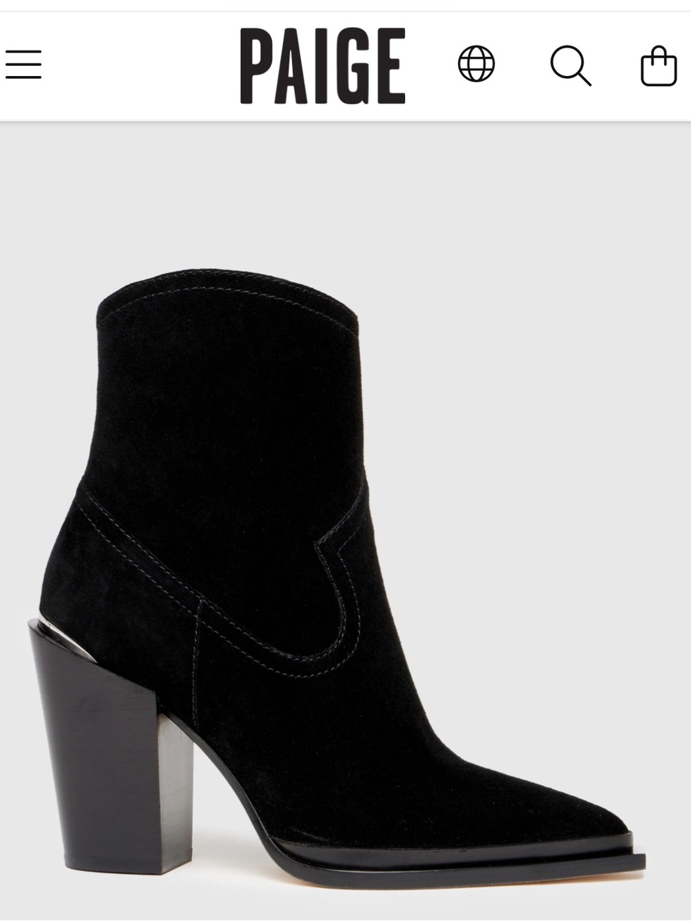 PAIGE NWT Posey Boot black suede size 7.5
